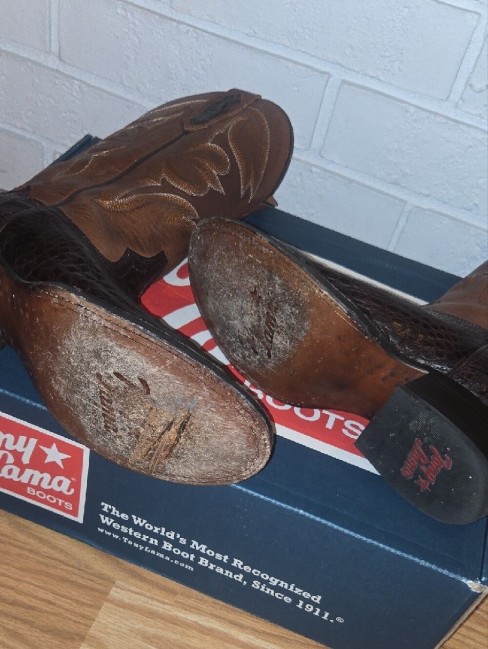 Tony Lama Two-Tone Western Boots - Picture 4 of 10